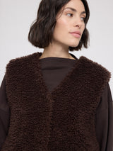 Faux-Fur Vest black coffee