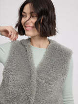 Faux-Fur Vest eucalyptus
