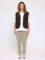 Printed Teddy-Fleece Vest chocolate brown/printed