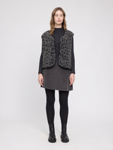 Printed Teddy-Fleece Vest grey/printed