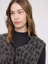 Printed Teddy-Fleece Vest grey/printed