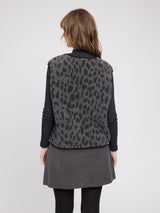 Printed Teddy-Fleece Vest grey/printed