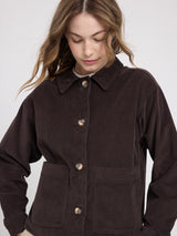 Corduroy Shacket dark chocolate
