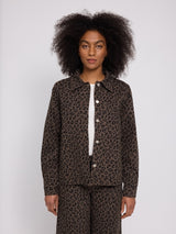 Printed Denim Jacket chocolate brown/printed