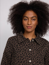 Printed Denim Jacket chocolate brown/printed