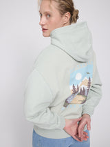 Back Print Hoodie light aqua/off the grid
