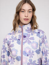 Printed Fleece Zip Jacket light taupe/winter floral