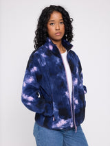 Printed Fleece Zip Jacket purple indigo/clouds
