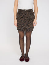Printed Mini Denim Skirt chocolate brown/printed