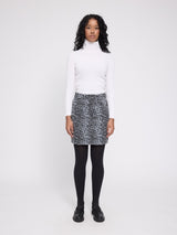 Printed Mini Denim Skirt grey/printed