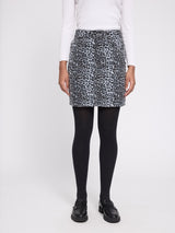 Printed Mini Denim Skirt grey/printed