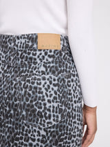 Printed Mini Denim Skirt grey/printed