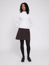 Corduroy Mini Skirt dark chocolate
