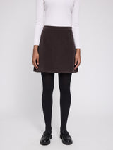 Corduroy Mini Skirt dark chocolate