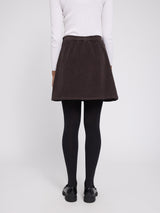 Corduroy Mini Skirt dark chocolate