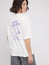 Back Print Theme T-Shirt offwhite/donut