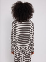 Striped Rib Jersey Longsleeve black coffee/offwhite