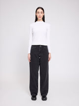 Wide Leg Denim Pants dark grey