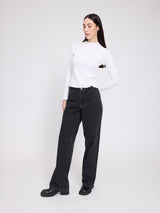 Wide Leg Denim Pants dark grey