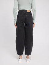 Barrel Leg Denim Pants dark grey