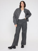 Wide Leg Flannel Pants anthracite mel.