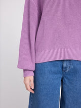 Chunky Crew Neck Knit Jumper grape pink