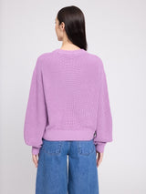 Chunky Crew Neck Knit Jumper grape pink