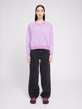 Zebra Jacquard Knit Jumper grape pink/pastel lilac