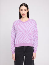 Zebra Jacquard Knit Jumper grape pink/pastel lilac
