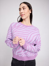 Zebra Jacquard Knit Jumper grape pink/pastel lilac