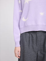 Moon Jacquard Knit Jumper pastel lilac/tofu