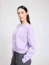 Moon Jacquard Knit Jumper pastel lilac/tofu
