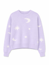 Moon Jacquard Knit Jumper pastel lilac/tofu