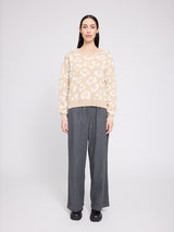 Leo Jacquard Knit Jumper light beige/tofu