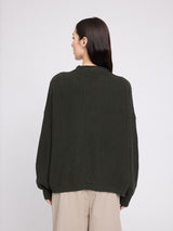 V-Neck Knit Cardigan olive