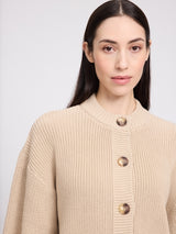 Crew Neck Knit Cardigan light beige