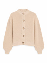 Crew Neck Knit Cardigan light beige